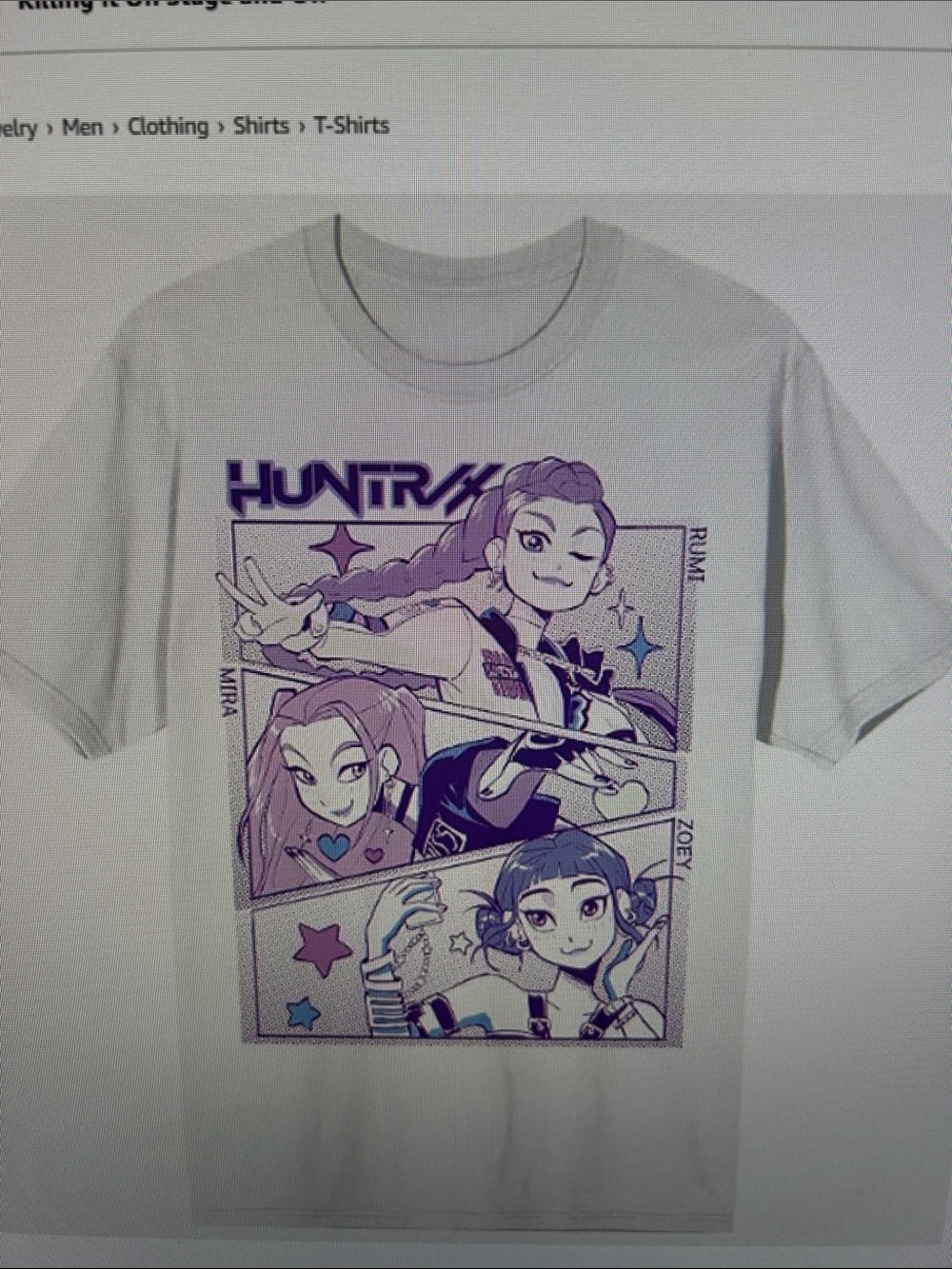 K-pop Demon Hunters Panel Art Adult Crew Neck T-Shirt Short Sleeve